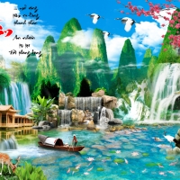 Tranh Dán Tường 3D Sơn Thủy Tiến Phát Sttp26