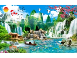 Tranh Dán Tường 3D Sơn Thủy Tiến Phát Sttp26 Tranh Dán Tường 3D Sơn Thủy Tiến Phát Sttp26