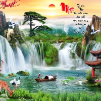 Tranh Dán Tường 3D Sơn Thủy Tiến Phát Sttp27 Tranh Dán Tường 3D Sơn Thủy Tiến Phát Sttp27