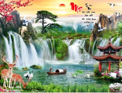 Tranh Dán Tường 3D Sơn Thủy Tiến Phát Sttp27