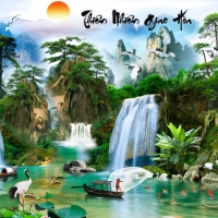 Tranh Dán Tường 3D Sơn Thủy Tiến Phát Sttp28 Tranh Dán Tường 3D Sơn Thủy Tiến Phát Sttp28