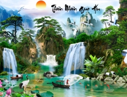 Tranh Dán Tường 3D Sơn Thủy Tiến Phát Sttp28