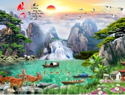 Tranh Dán Tường 3D Sơn Thủy Tiến Phát Sttp31
