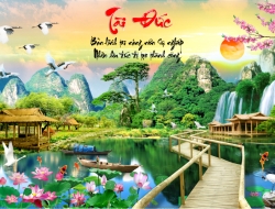 Tranh Dán Tường 3D Sơn Thủy Tiến Phát Sttp32