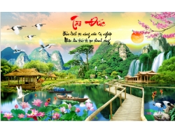 Tranh Dán Tường 3D Sơn Thủy Tiến Phát Sttp32 Tranh Dán Tường 3D Sơn Thủy Tiến Phát Sttp32
