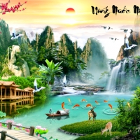 Tranh Dán Tường 3D Sơn Thủy Tiến Phát Sttp33 Tranh Dán Tường 3D Sơn Thủy Tiến Phát Sttp33