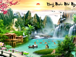 Tranh Dán Tường 3D Sơn Thủy Tiến Phát Sttp33