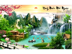 Tranh Dán Tường 3D Sơn Thủy Tiến Phát Sttp33 Tranh Dán Tường 3D Sơn Thủy Tiến Phát Sttp33