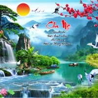 Tranh Dán Tường 3D Sơn Thủy Tiến Phát Sttp35