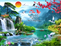 Tranh Dán Tường 3D Sơn Thủy Tiến Phát Sttp35