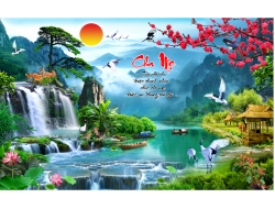 Tranh Dán Tường 3D Sơn Thủy Tiến Phát Sttp35 Tranh Dán Tường 3D Sơn Thủy Tiến Phát Sttp35