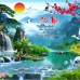 Tranh Dán Tường 3D Sơn Thủy Tiến Phát Sttp35