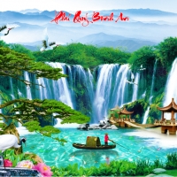 Tranh Dán Tường 3D Sơn Thủy Tiến Phát Sttp36 Tranh Dán Tường 3D Sơn Thủy Tiến Phát Sttp36