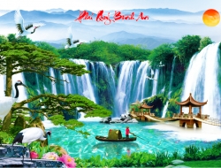 Tranh Dán Tường 3D Sơn Thủy Tiến Phát Sttp36