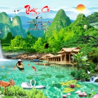 Tranh Dán Tường 3D Sơn Thủy Tiến Phát Sttp37 Tranh Dán Tường 3D Sơn Thủy Tiến Phát Sttp37