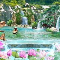 Tranh Dán Tường 3D Sơn Thủy Tiến Phát Sttp40 Tranh Dán Tường 3D Sơn Thủy Tiến Phát Sttp40