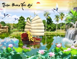 Tranh Dán Tường 3D Sơn Thủy Tiến Phát Sttp42