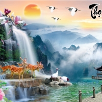 Tranh Dán Tường 3D Sơn Thủy Tiến Phát Sttp43 Tranh Dán Tường 3D Sơn Thủy Tiến Phát Sttp43