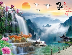 Tranh Dán Tường 3D Sơn Thủy Tiến Phát Sttp43