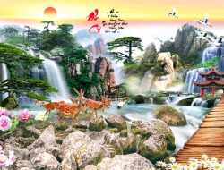 Tranh Dán Tường 3D Sơn Thủy Tiến Phát Sttp44