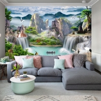 Tranh Dán Tường 3D Họa Tiết Người Lái Đò Và Rừng Núi Tiến Phát Decor Sttp09 Tranh Dán Tường 3D Họa Tiết Người Lái Đò Và Rừng Núi Tiến Phát Decor Sttp09