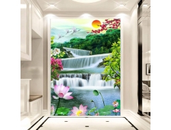 Tranh Dán Tường 3D Quang Cảnh Núi Rừng Đẹp Tiến Phát Nrtp01