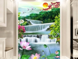 Tranh Dán Tường 3D Quang Cảnh Núi Rừng Đẹp Tiến Phát Nrtp01