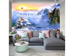 Tranh Dán Tường 3D Quang Cảnh Núi Rừng Đẹp Tiến Phát Nrtp03
