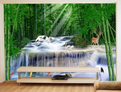 Tranh Dán Tường 3D Quang Cảnh Núi Rừng Đẹp Tiến Phát Nrtp04