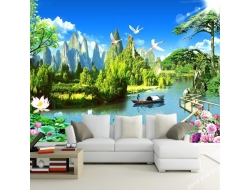 Tranh Dán Tường 3D Quang Cảnh Núi Rừng Đẹp Tiến Phát Nrtp05