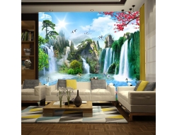 Tranh Dán Tường 3D Quang Cảnh Núi Rừng Đẹp Tiến Phát Nrtp07
