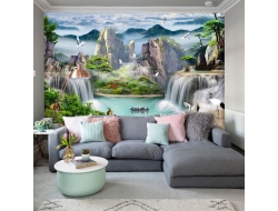 Tranh Dán Tường 3D Quang Cảnh Núi Rừng Đẹp Tiến Phát Nrtp08
