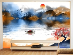 Tranh Dán Tường 3D Quang Cảnh Núi Rừng Đẹp Tiến Phát Nrtp10