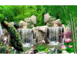 Tranh Dán Tường Sơn Thủy ST15