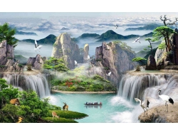 Tranh Dán Tường Sơn Thủy ST19