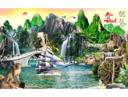 Tranh Dán Tường Sơn Thủy ST23