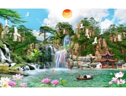 Tranh Dán Tường Sơn Thủy ST27