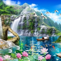 Tranh Dán Tường Sơn Thủy ST29 Tranh Dán Tường Sơn Thủy ST29