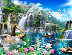 Tranh Dán Tường Sơn Thủy ST29