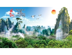 Tranh Dán Tường Sơn Thủy ST30