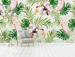 Tranh Dán Tường Lá Cây Và Chim Lc02