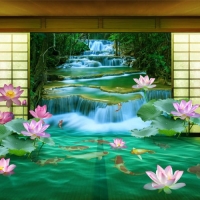 Tranh Dán Tường 3D Thác Nước Tiến Phát Decor Tntp69