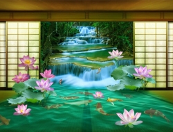 Tranh Dán Tường 3D Thác Nước Tiến Phát Decor Tntp69