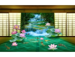 Tranh Dán Tường 3D Thác Nước Tiến Phát Decor Tntp69