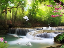 Tranh Dán Tường 3D Thác Nước Tiến Phát Decor Tntp70