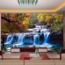 Tranh Dán Tường 3D Họa Tiết Thác Nước Mùa Thu Tiến Phát Tntp01
