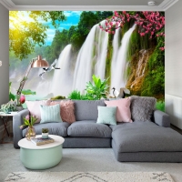 Tranh Dán Tường 3D Họa Tiết Thác Nước Mùa Thu Tiến Phát Tntp02