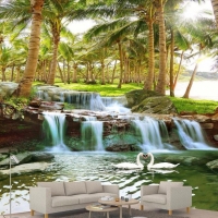 Tranh Dán Tường 3D Thác Nước Đẹp Tnd01