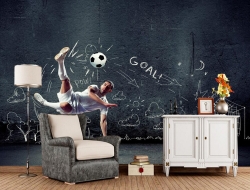 Tranh Dán Tường 3D Bóng Đá Nghệ Thuật Bdnt01